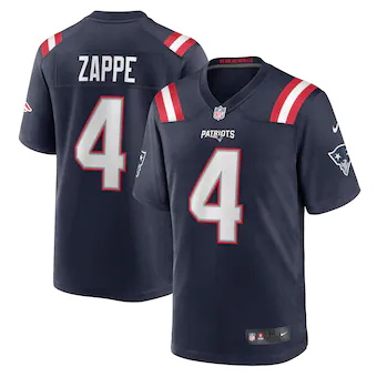 mens nike bailey zappe navy new england patriots game playe